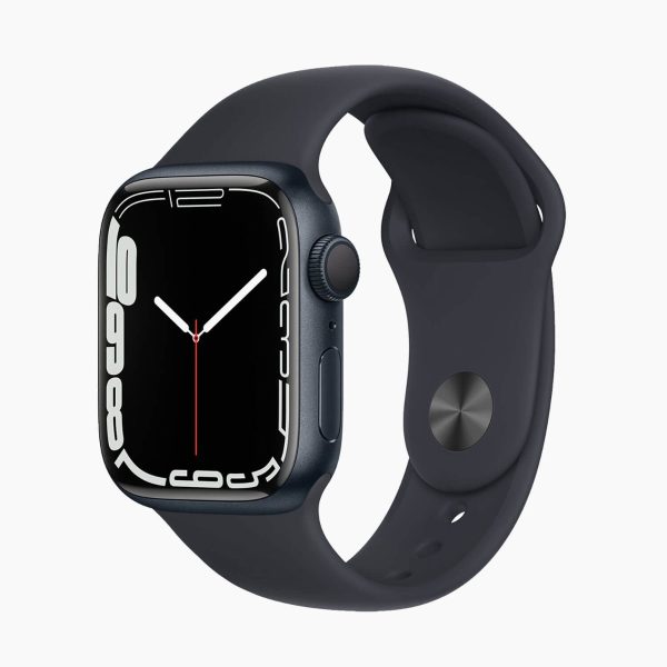 Apple Watch Series 7 41mm Aluminum Black Wifi Black Sport Band - A-grade - Afbeelding 2