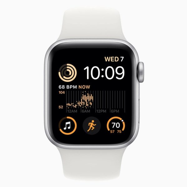 Apple Watch SE (2022) 44mm Aluminum Silver Wifi White Sport Band - A-grade