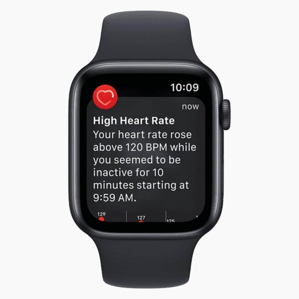 Apple Watch SE (2022) 44mm Aluminum Black Wifi Black Sport Band - A-grade - Afbeelding 5