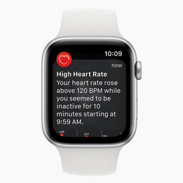 Apple Watch SE (2022) 44mm Aluminum Silver Wifi White Sport Band - A-grade - Afbeelding 5