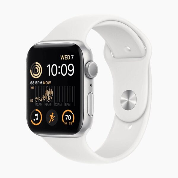 Apple Watch SE (2022) 44mm Aluminum Silver Wifi White Sport Band - A-grade - Afbeelding 2