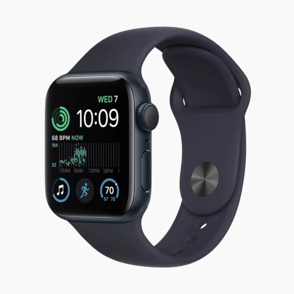 Apple Watch SE (2022) 44mm Aluminum Black Wifi Black Sport Band - A-grade - Afbeelding 2