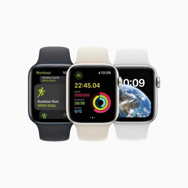 Apple Watch SE (2022) 44mm Aluminum Silver Wifi White Sport Band - A-grade - Afbeelding 6