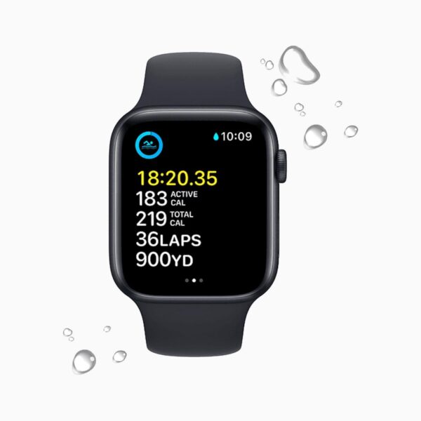 Apple Watch SE (2022) 44mm Aluminum Black Wifi Black Sport Band - A-grade - Afbeelding 3